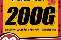 电信寒梅卡29元200G高速流量首月免租(支持结转长期套餐)